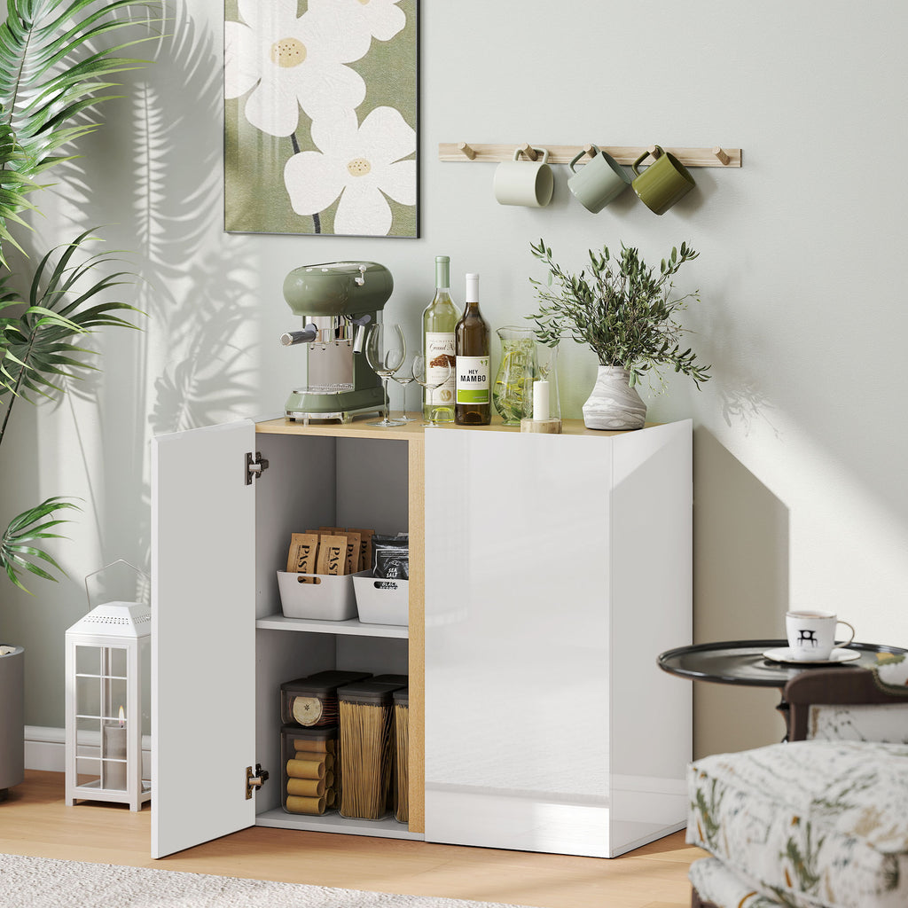 Kommode, Sideboard mit Soft-Close-T¨¹ren, anpassbares Regal, f¨¹r Wohnzimmer, K¨¹che, Esszimmer, Wei?