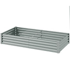 180 x 90cm Galvanised Steel Open Planter - Silver