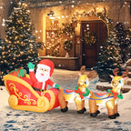Aufblasbare Weihnachtsdekoration, Weihnachtsmann im Rentierschlitten, Polyester