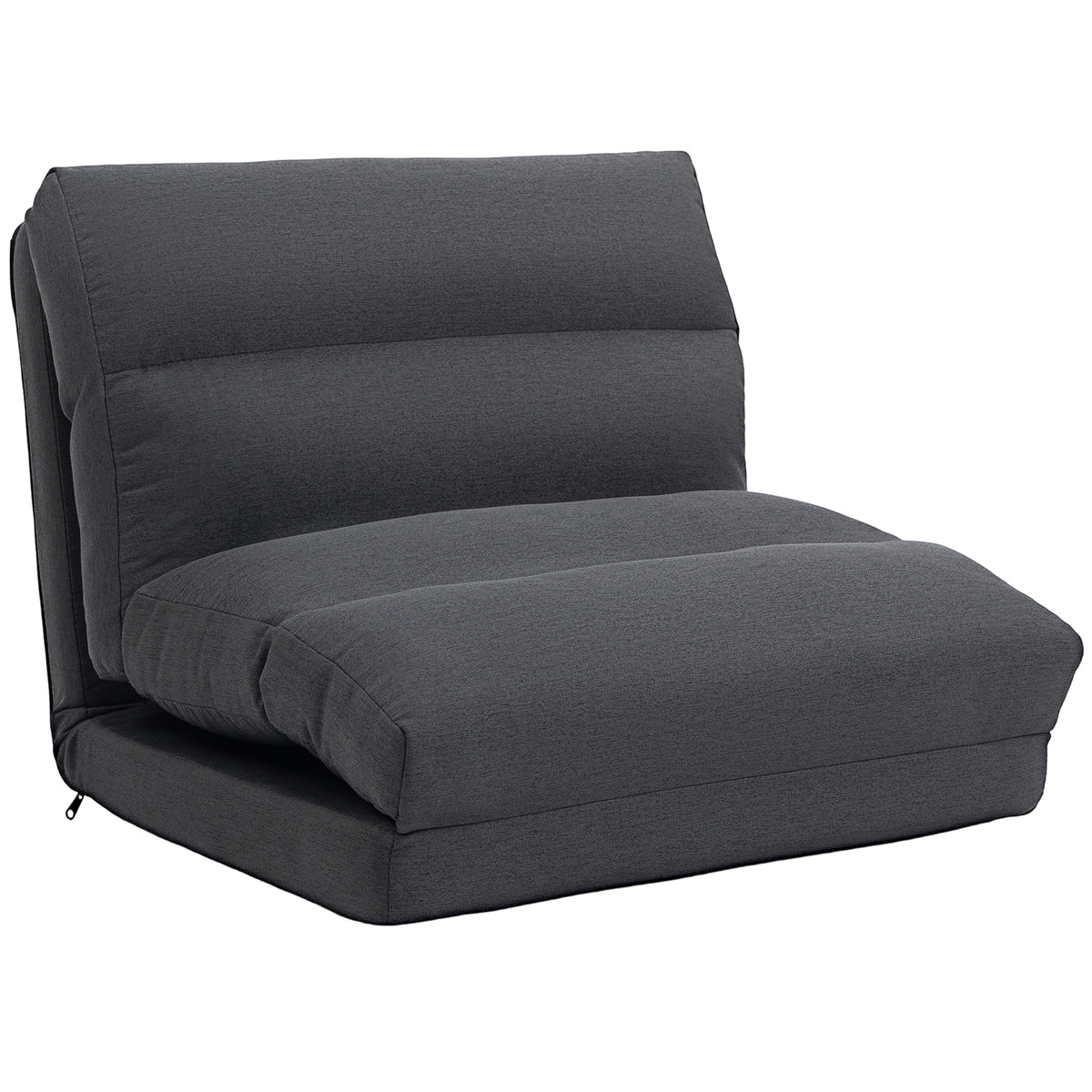 Sitzsack mit Bettfunktion, neigbare Lehne, klappbar, bis 120kg, 70 x 72 x 56 cm, Dunkelgrau