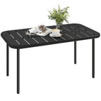 Beistelltisch Rechteckig Balkontisch aus Stahl pflegeleicht für Balkon Garten Terrasse Veranda 90x50x43 cm Schwarz
