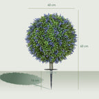2-teiliges Kunstbaum-Set, K¨¹nstliche Lavendelb?ume, Erdspie?e, UV-best?ndig
