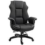  B¨¹rostuhl, Ergonomisch Schreibtischstuhl mit Liegefunktion, Drehfunktion, H?henverstellbar Computerstuhl f¨¹r Home-Office, Kunstleder, Schwarz