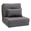 Bodensessel Klappmatratze Schlafmatte, 2-in-1-Design, abnehmbares Kissen, 60 x 80 x 56 cm, Dunkelgrau
