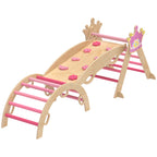 8-in-1 Indoor-Kletterger¨¹st f¨¹r Kinder, Prinzessinnen-Design, Rutsche, Rampe, Bogen, Holz