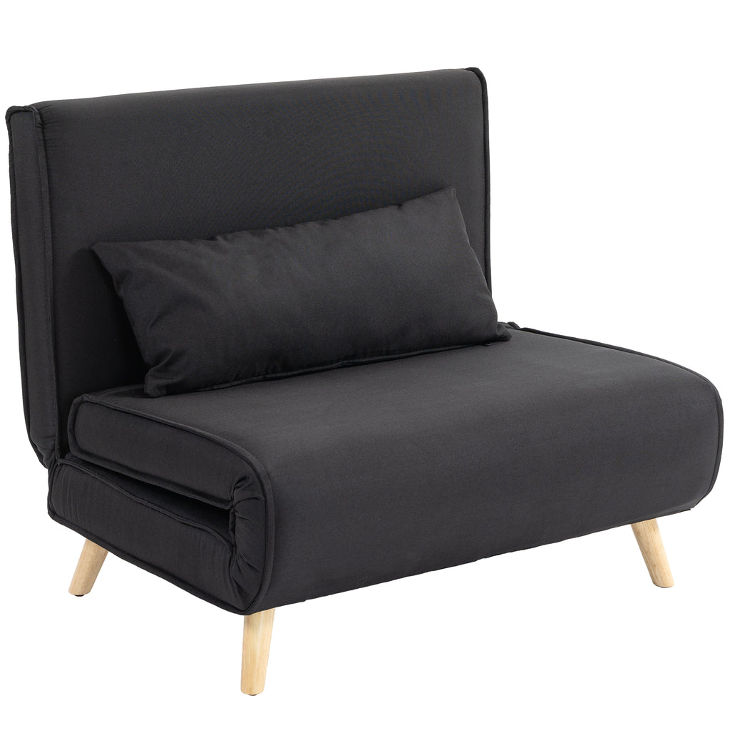 Relaxsessel mit Bettfunktion, f¨¹r 1 Person, Modern-Design, bis 120 kg, 94x78x80cm, Schwarz