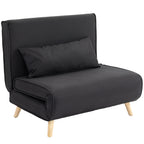 Relaxsessel mit Bettfunktion, f¨¹r 1 Person, Modern-Design, bis 120 kg, 94x78x80cm, Schwarz