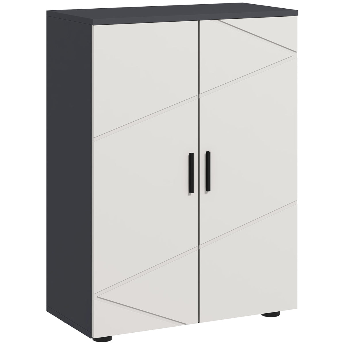 Badezimmerschrank, Badkommode, verstellbare Regale, bis zu 25 kg belastbar, Grau