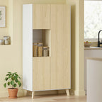 170 cm Küchenschrank, Moderner Schrank mit offenem Fach, verstellbaren Regalen, Naturholz-Optik