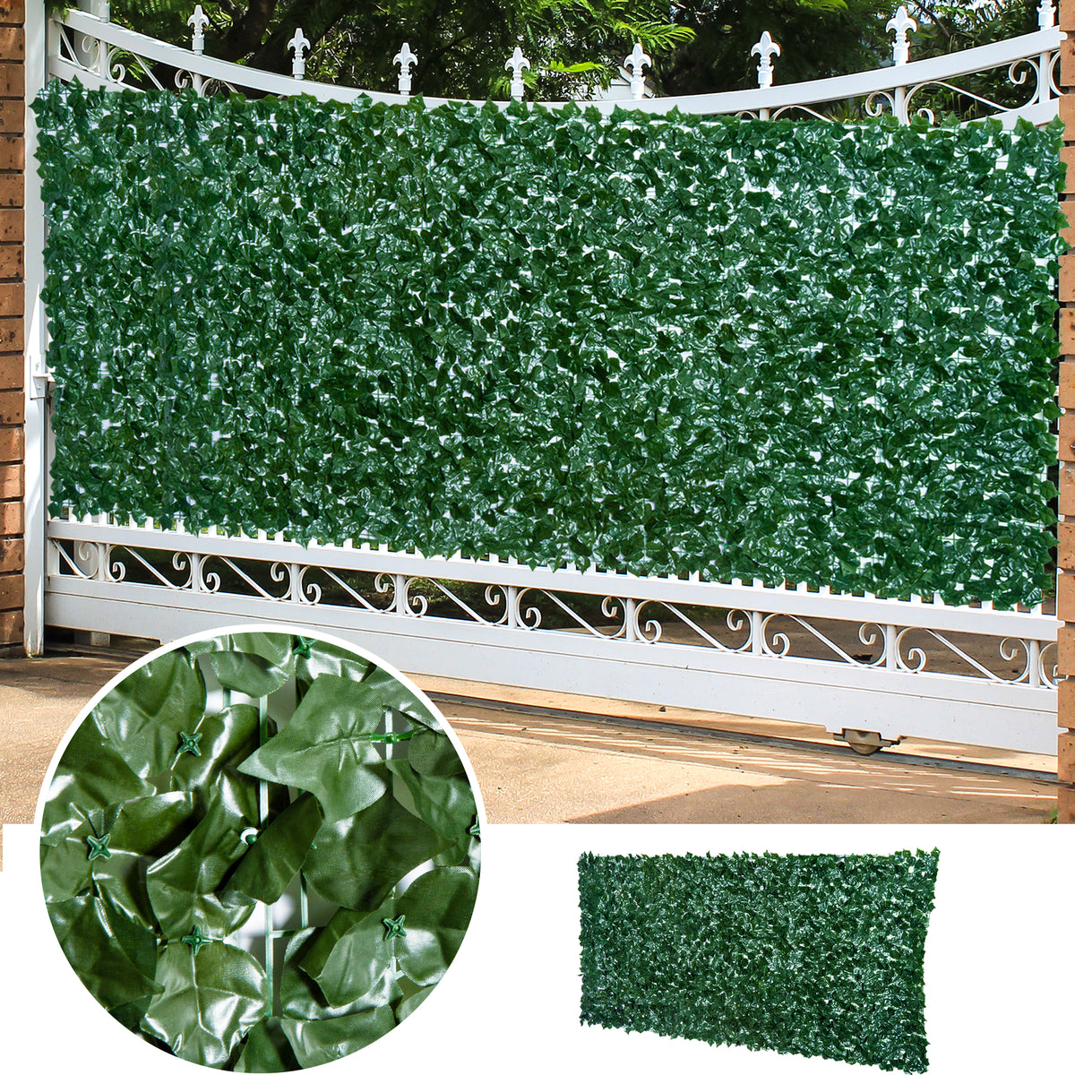 Künstlicher Hecken Sichtschutz, UV Geschützt Sichtschutz, Grün Balkon Sichtschutze, Zaun Sichtschutzgitter mit Blättern, Hecken Zaun, WandKünstliche 300 x150 cm für Garten Hochzeit