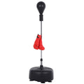 Punchingball Set 136-154 cm Höhenverstellbar Boxstand mit 1 paar Handschuhe Saugnapf Boxen Standbox-Trainer für Erwachsene und Jugendliche Schwarz