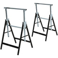  Sägebock, Arbeitsbock, Hohenverstellbar, Faltbar, Metall, Schwarz, 68 x 56 x 80-130 cm, Belastbarkeit 200kg