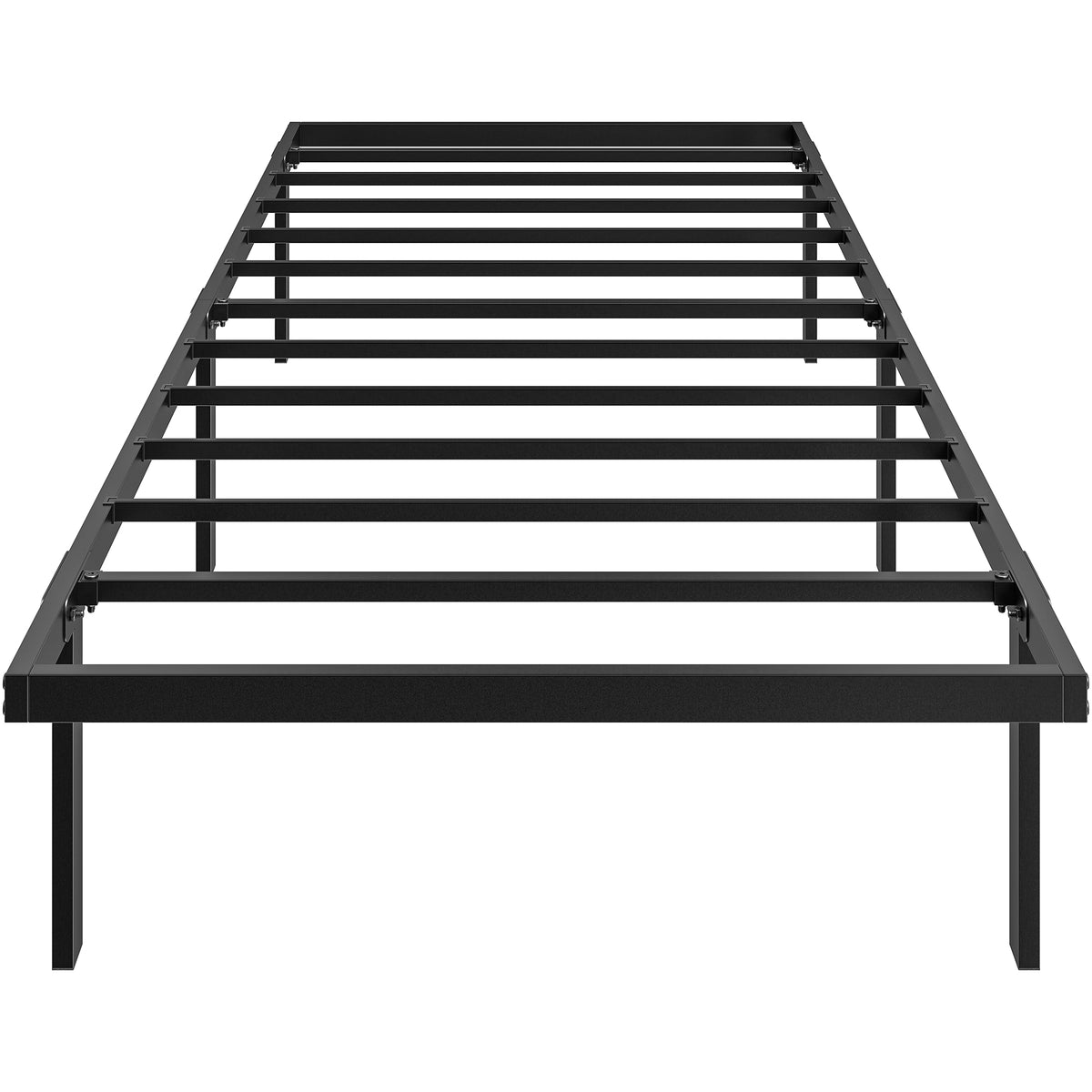 Bettgestell, 90 x 200 cm Metallbett mit Stauraum unter dem Bett, Metallgestell mit Lattenrost, kein Boxspring nötig