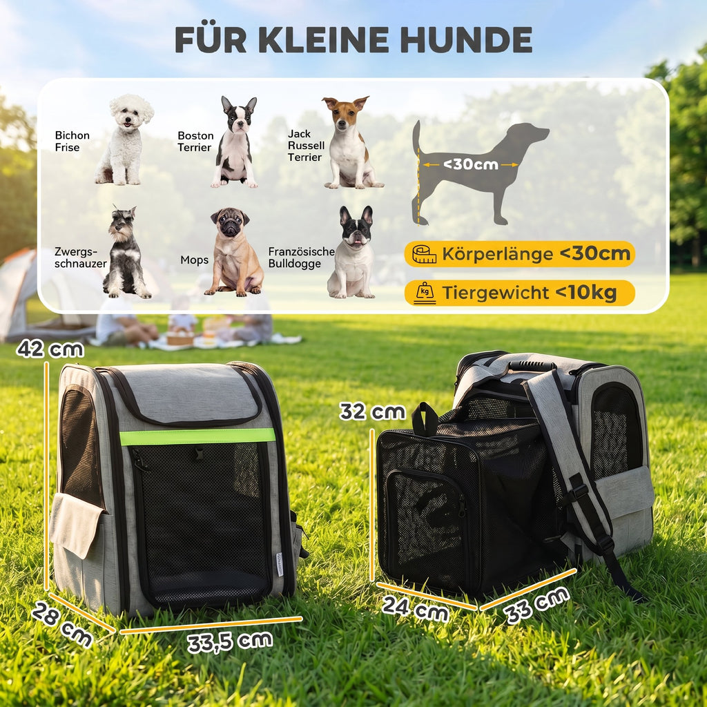 Dog Carrier Backpack Expandable, Breathable Pet Carrier Bag for Small Puppy Cat with Reflective Strip for Travel Hiking