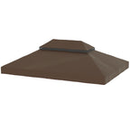 Pavillon-Ersatzdach, 3 x 4 m, Ersatzplane mit Wasserablauf-Öffnungen, Polyester, Sonnenschutz, UPF30+, Kaffee