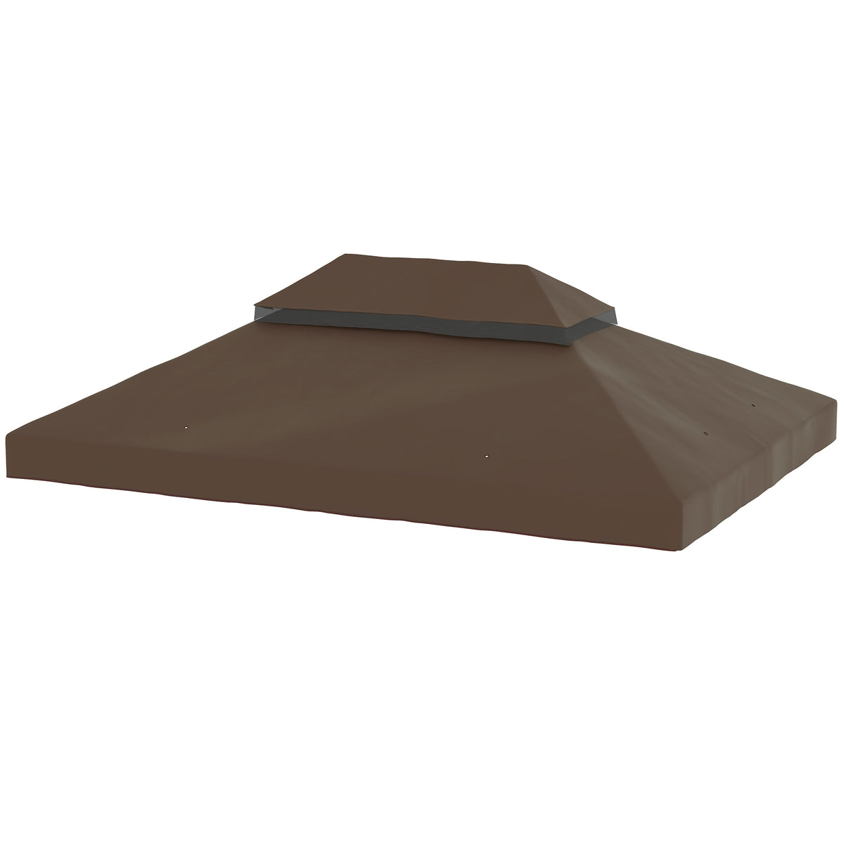 Pavillon-Ersatzdach, 3 x 4 m, Ersatzplane mit Wasserablauf-Öffnungen, Polyester, Sonnenschutz, UPF30+, Kaffee