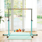 Height Adjustable Gymnastics Horizontal Bar for Kids, Children Junior Kip High Bar Fitness, Light Blue