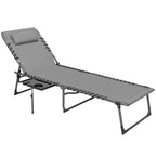 Five-Position Reclining Sun Lounger - Grey
