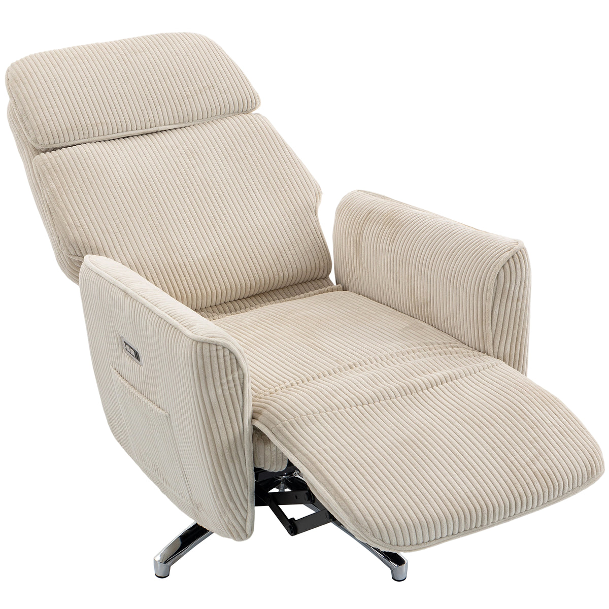 2 Motoren Relaxsessel Elektrisch Verstellbar Drehbar Creme