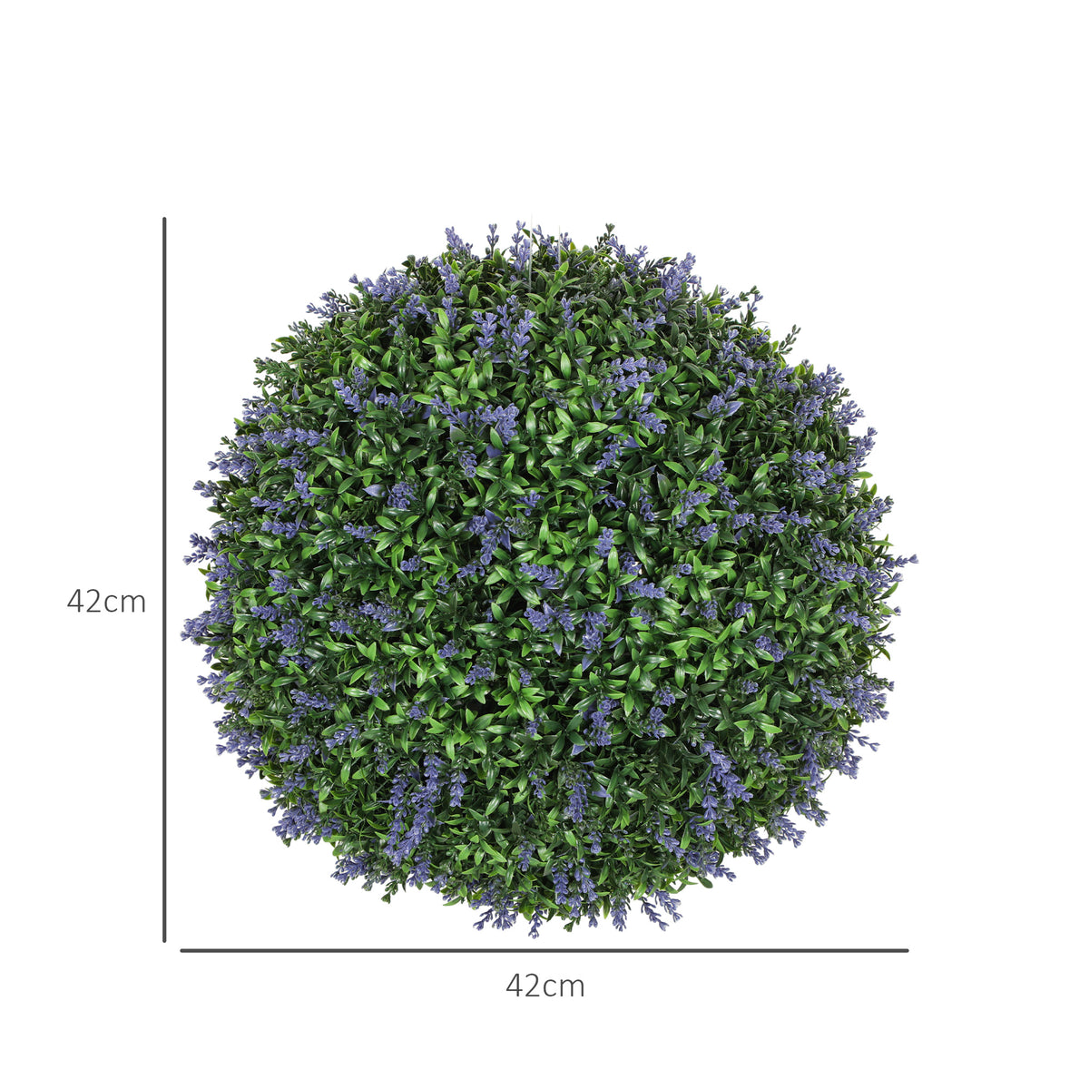 2er-Set k¨¹nstliche Pflanzen in Kugelform, UV-best?ndig, Kunstpflanzen f¨¹r Indoor- und Outdoor-Bereich, 42 cm, Gr¨¹n+Lila