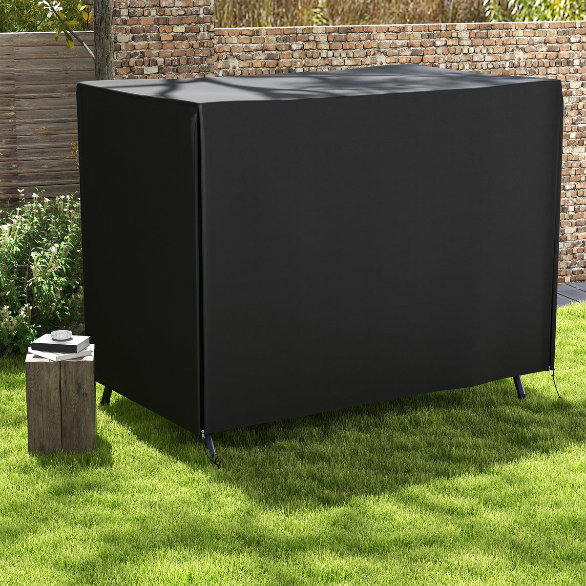 205 x 124cm Three-Seater Swing Chair Protective Cover Black