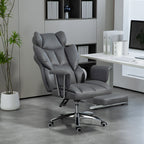 Ergonomischer B¨¹rostuhl, gepolstert, mit Fu?st¨¹tze, verstellbarer Lehne, 360¡ã drehbar, Dunkelgrau