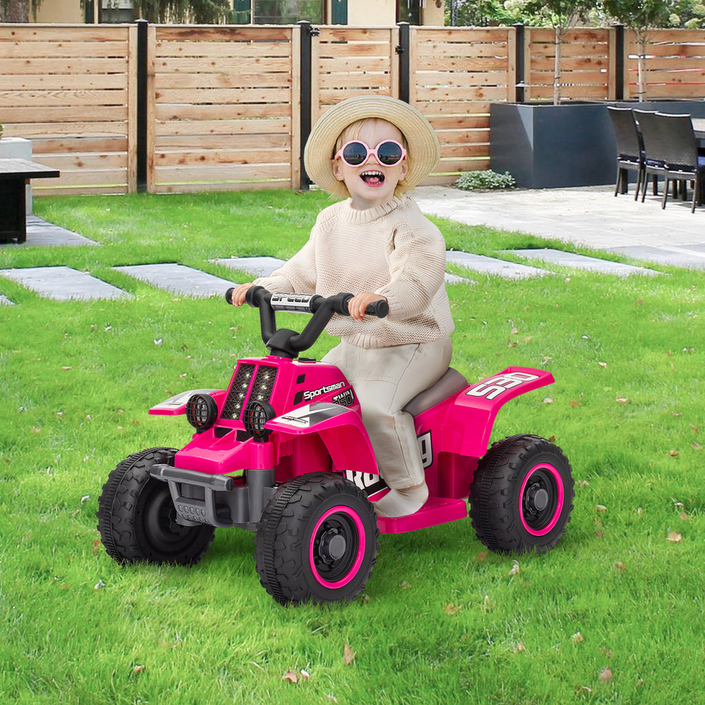 Elektrisches Quad Bike f¨¹r Kinder, batteriebetrieben, f?hrt vorw?rts und r¨¹ckw?rts, LED-Lichter, 18-36 Monate, Rosa
