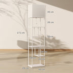 Stehlampe Stehleuchte mit Regalen, einstellbare Helligkeit & Farbtemperatur für Schlafzimmer, Büro, Wohnzimmer, Weiß