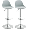 2er-Set Barhocker, Barstühle, Drehstühle mit Lehne, höhenverstellbar, bis 120 kg belastbar, 42 x 41 x 82-104 cm, Grau