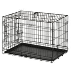 Hundekäfig, Transportkäfig, Drahtkäfig, herausnehmbare Bodenwanne, Schwarz