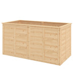 Hochbeet Holz 152 x 77 x 77 cm Erhöhtes Tief Kräuterbeet mit Offenem Boden Verstärkungsstangen