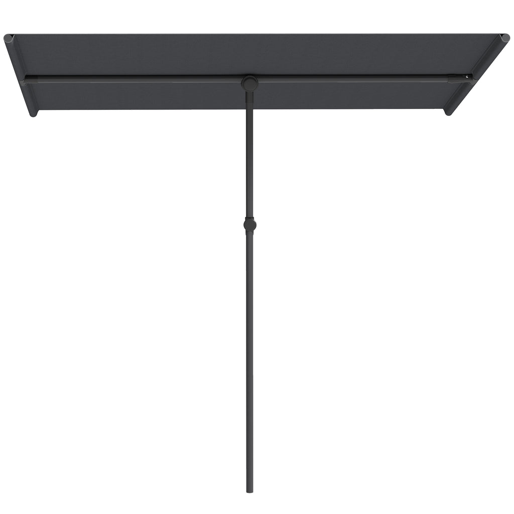 Sonnenschirm 180 Grad drehbar H?henverstellbar Gartenschirm mit Aluminium-Mast 150x205cm Dunkelgrau