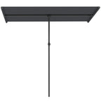 Sonnenschirm 180 Grad drehbar H?henverstellbar Gartenschirm mit Aluminium-Mast 150x205cm Dunkelgrau