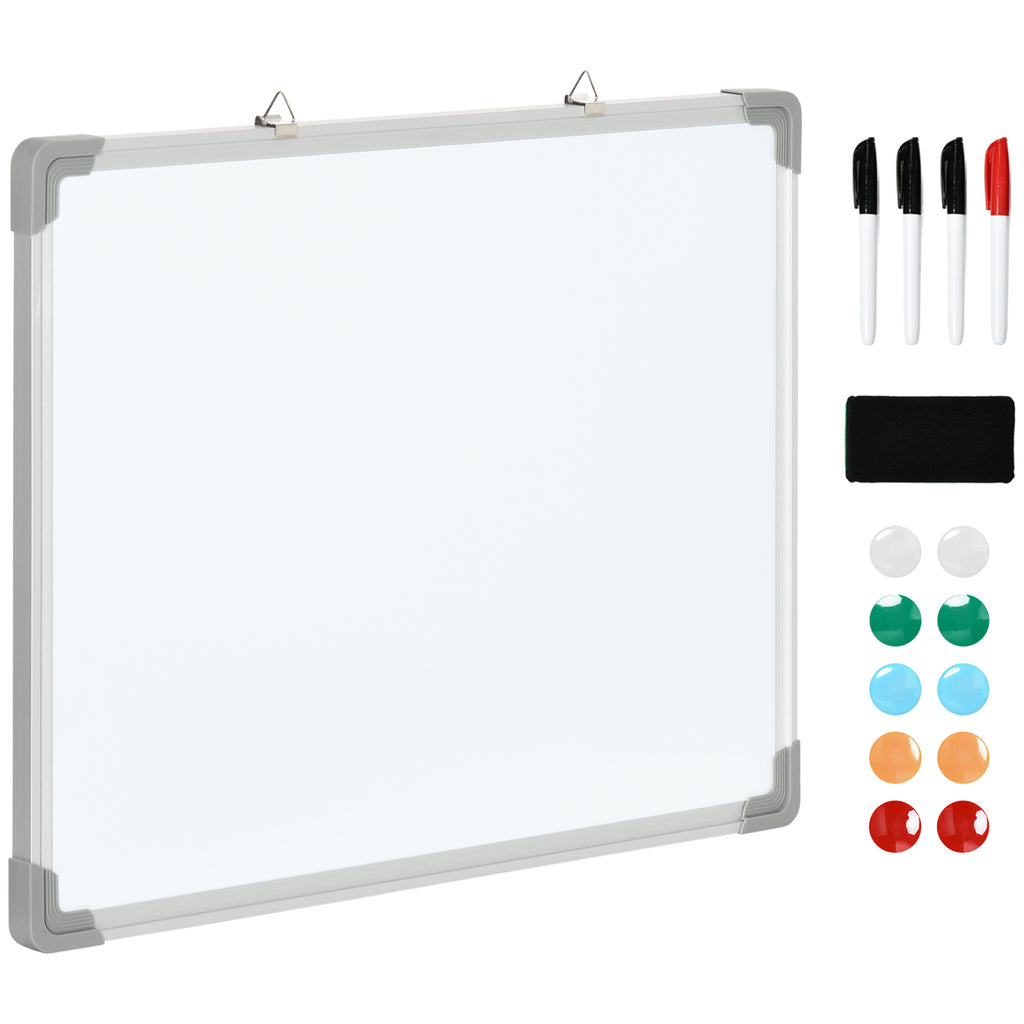 Whiteboard Magnettafel, leicht abwischbar, mit 4 Markern, 10 Magneten, 1 Radierer, 60 x 1,8 x 45cm