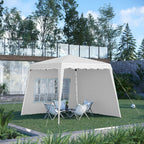 2.4 x 2.4m Two Wall Pop Up Gazebo - White
