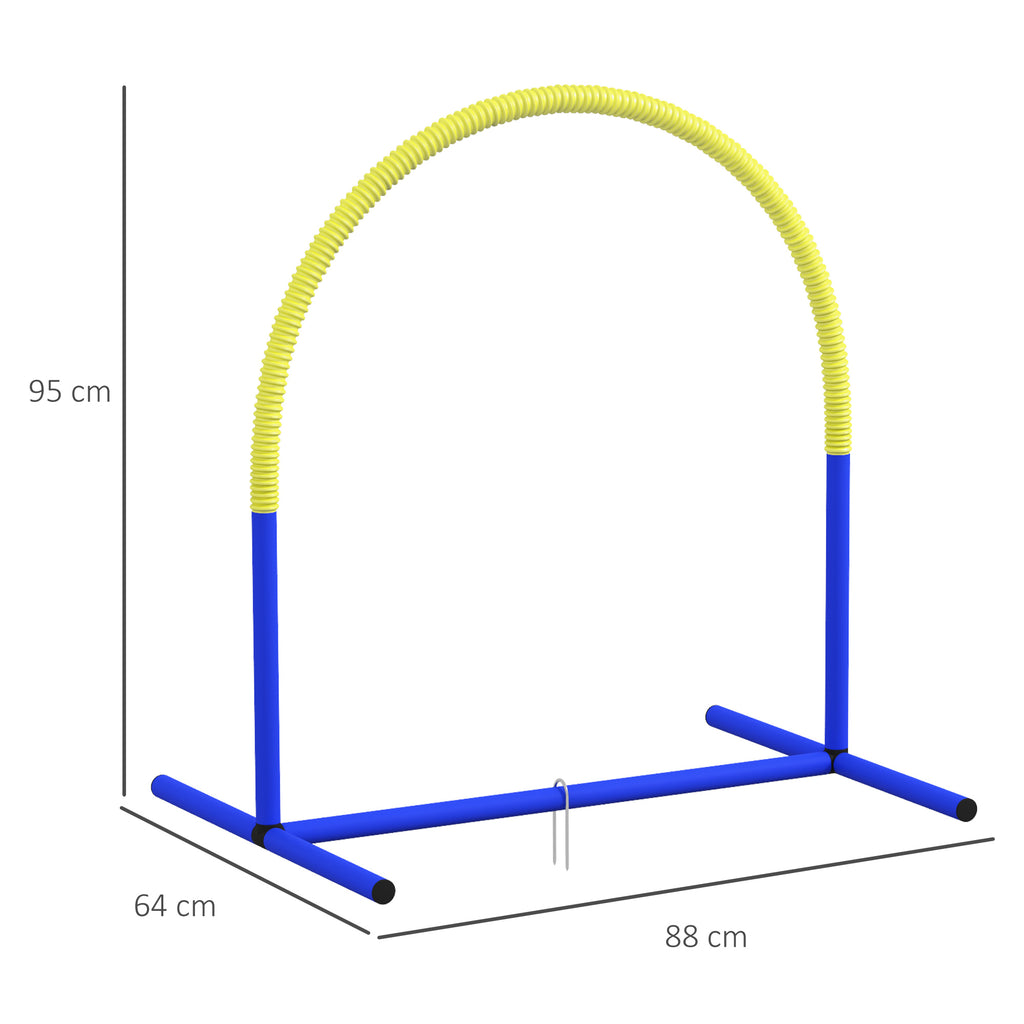 Agility-Set für Hunde, Hundetraining, 4 Bögen, für Einsteiger, mit Tragetasche, blau+gelb, 88 x 64 x 95cm