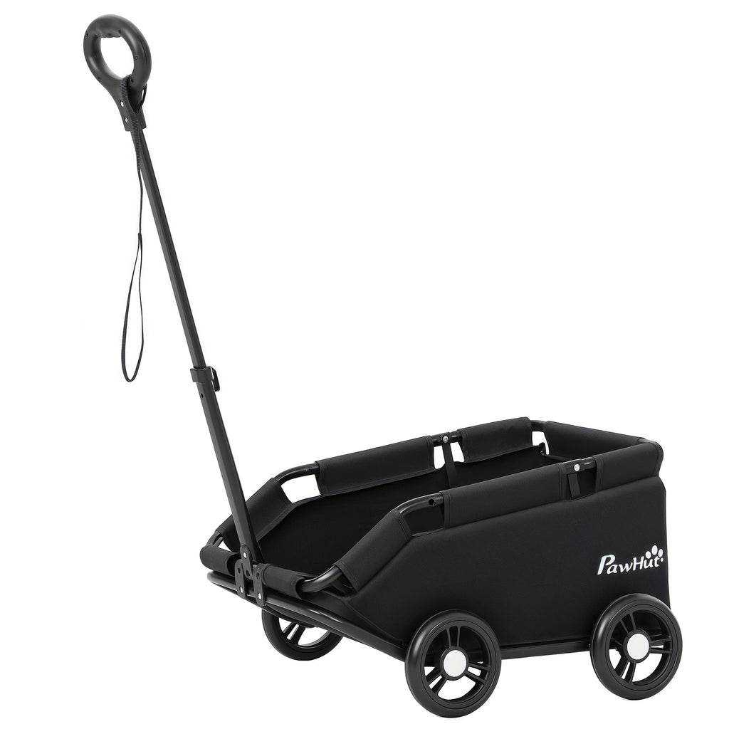 Pet Wagon Cart, Dog Stroller for Small Dogs and Cats with 4 Wheels, Safety Straps, Storage Bag, Mat