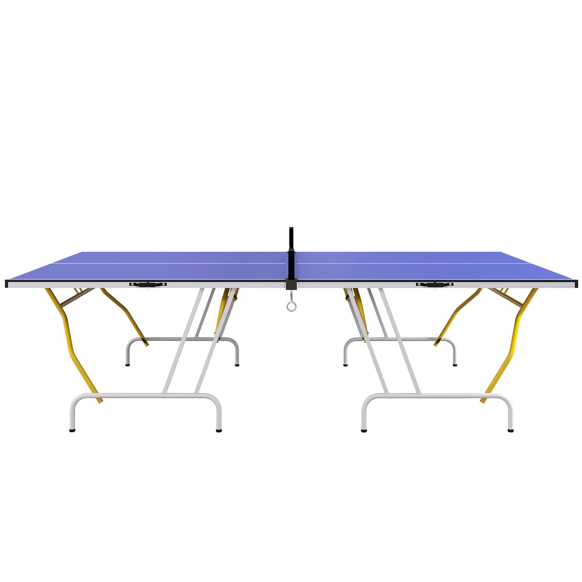 Tischtennisplatte, klappbar, inkl. 2 Schl?ger, 3 B?lle, Netz, Indoor, Metallgestell, 274x152x76cm, Blau