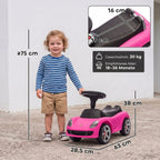Ride on Car, Porsche Licensed Toddler Push Car with Horn, Headlights, Sound and Steering Wheel for 18-36 Months, Pink