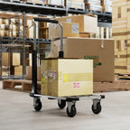Faltbarer Handwagen, 150 kg Belastbarkeit, erweiterbare Fl?che, h?henverstellbarer Griff, f¨¹r Kisten, Metall, Schwarz