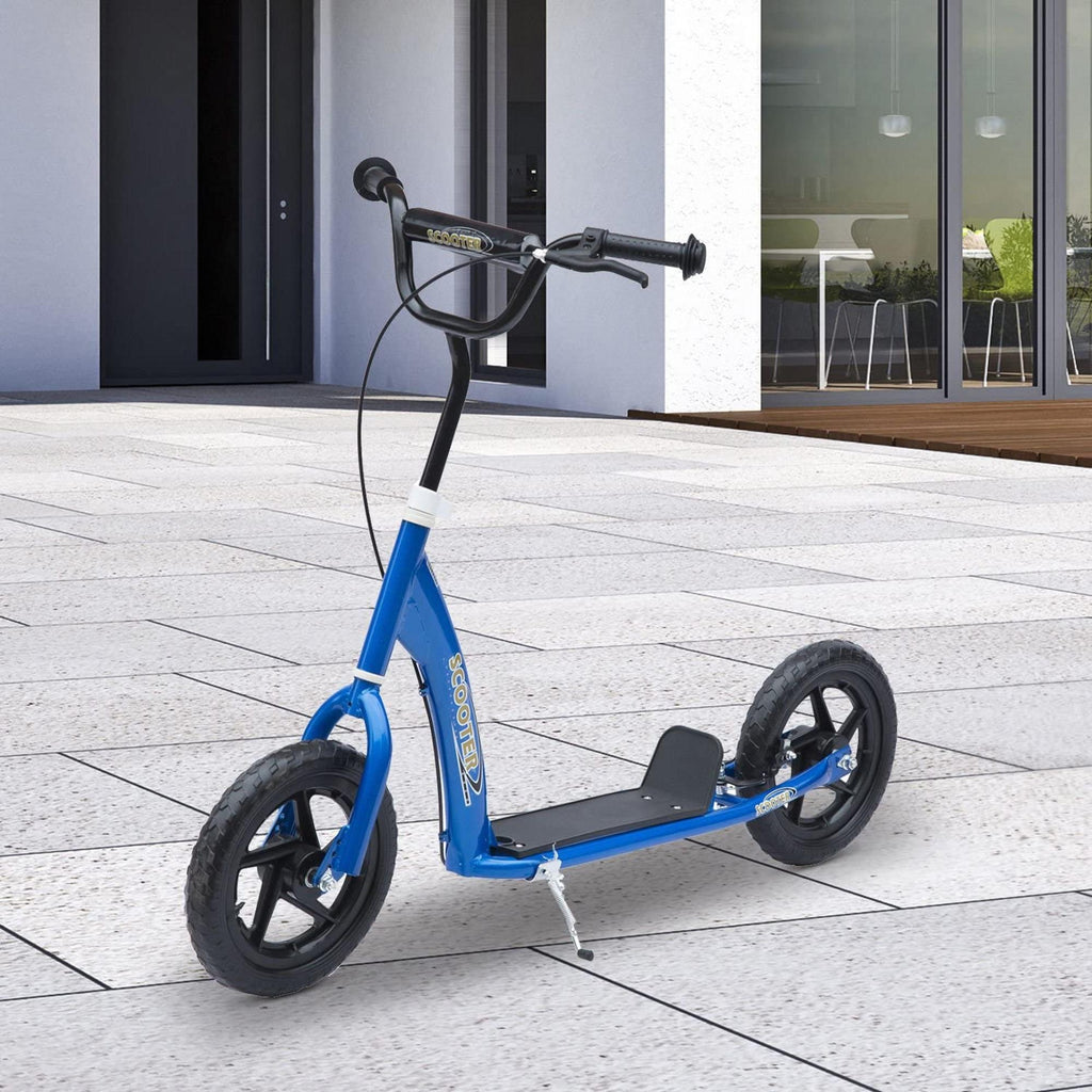 Kids Scooter Kick Scooter, with 12" EVA Tyres, Rear Brake, Big Wheels Scooter for 5-12 Years , Blue