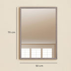 Wall Bathroom Mirror, 50 x 70 cm Wall-Mounted Mirror for Living Room, Bedroom, Hallway, Grey