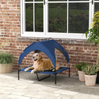 Cooling Raised Pet Bed w/ Washable Breathable Mesh, for Medium, Large Dogs, 91 x 76 x 89cm - Dark Blue