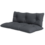 2 teilige Polsterauflage Gartenmöbelsitzkissen Sitzauflage, wetterbeständig, Knopfheftung, 120 x 60 x 15 cm, Grau