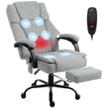 Hochlehner Massage-Bürostuhl mit Vibration, Wärmefunktion, verstellbarer Rückenlehne, Fußstütze, Fernbedienung, grau