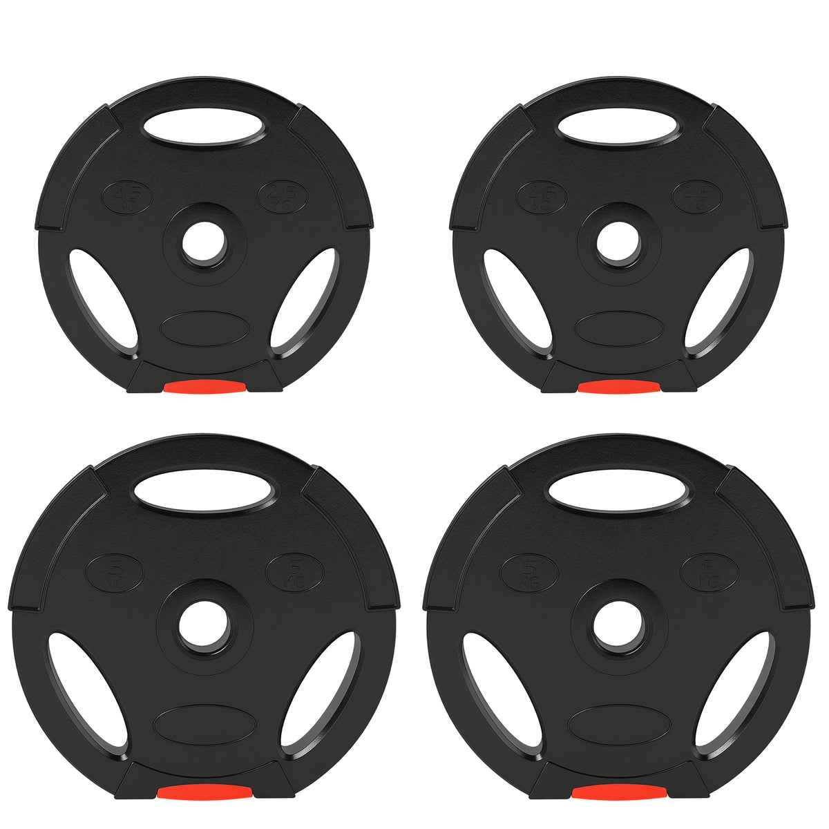 Weight Plates Set, with Two 5kg and Two 2.5kg weights, Black