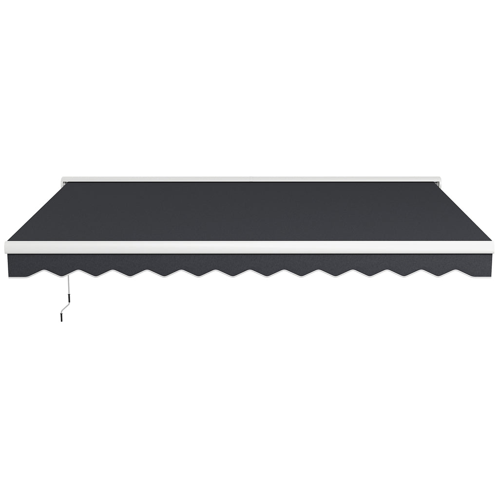 Markise, elektrisch/manuell ausfahrbar, Halbkassette, Fernbedienung, Aluminiumrahmen, 4 x 3 m, Grau