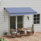 Sonnenmarkise Markise Terrassenmarkise, inkl. Handkurbel, wetterbeständig, 247 cm x 295 cm, Blau + Weiß