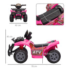 Kinder Quad Elektro 6V Kinderquad mit Vorwärtsfunktion, Musik, Elektro-Quad für Kinder 1,5-3 Jahre Rosa