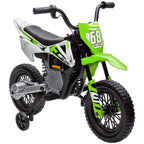Elektro-Motorrad f¨¹r Kinder, 12V Kindermotorrad mit Musik, Kinderfahrzeug mit Trainingsr?dern, 3-6 Jahre, Gr¨¹n